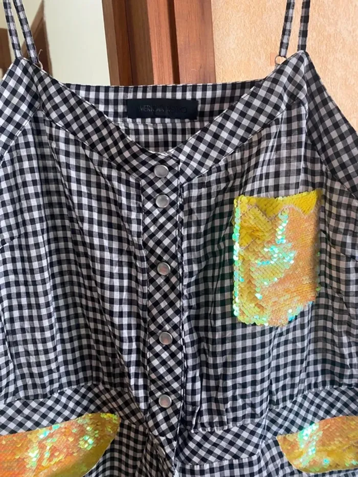 Combishort vintage à sequins – American Retro – Taille 40 - photo numéro 5