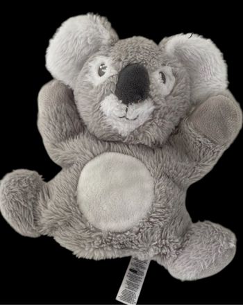 ❤️ B5520 Doudou Plat MARIONNETTE TEX BABY Koala Blanc Gris