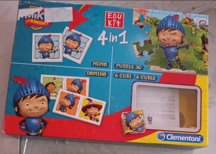 jeux memory dominos cubes puzzles 4 en 1 theme chevalier dinosaure