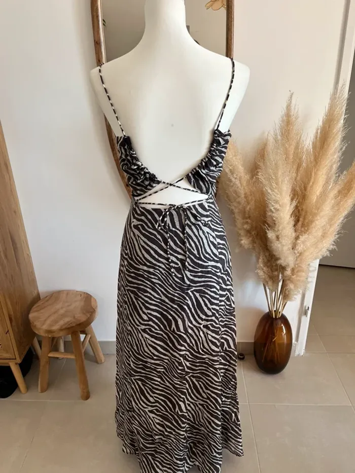Robe longue à imprimé zébré dos nu IRO - photo numéro 7