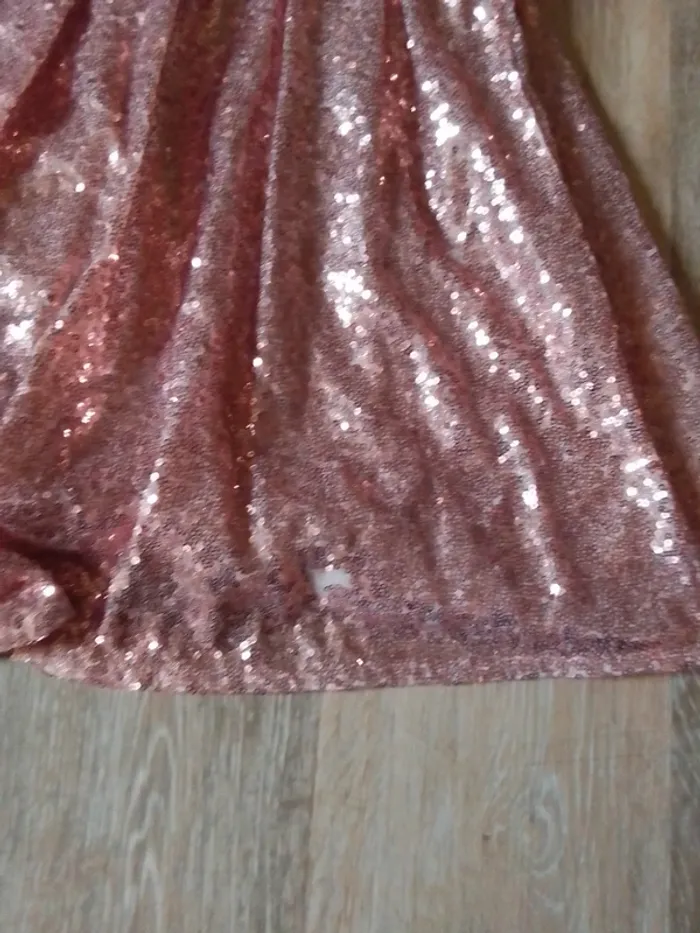 Robe rose paillette sequin 5/6 ans  tex - photo numéro 5
