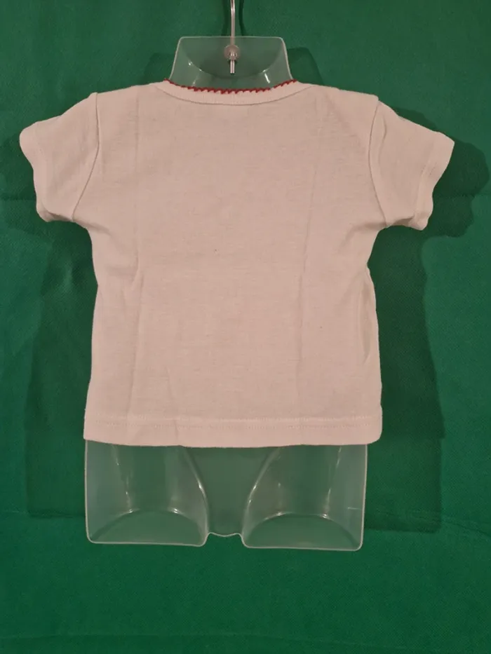 T-shirt manches courtes motif fillette pêcheuse blanc 3 mois (60 cm) Petit bateau - photo numéro 2