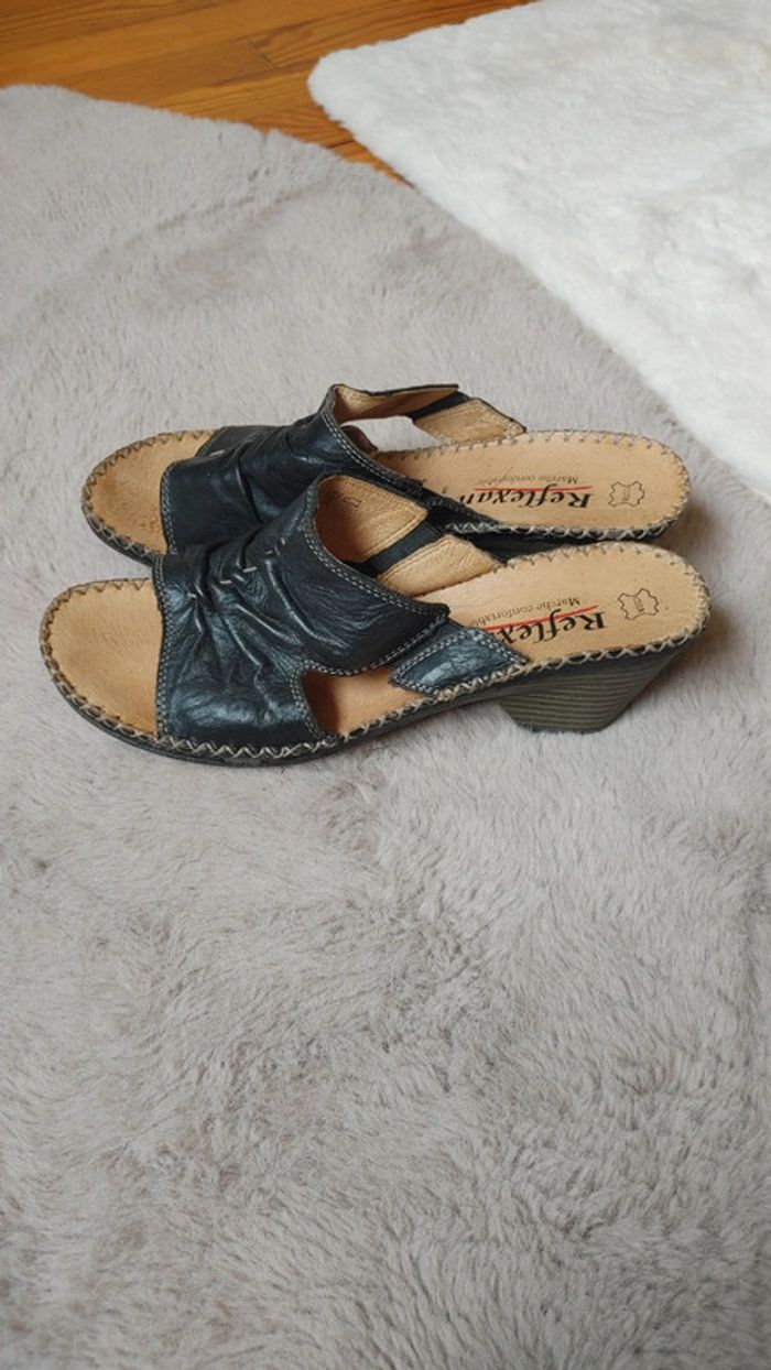 Mule en cuir très confortable noir - photo numéro 3