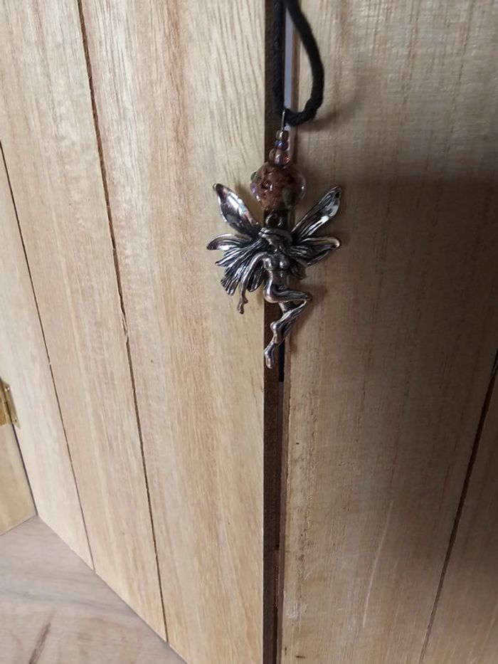 Collier fée, cordon noir - photo numéro 2