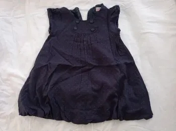 Robe bleue marine pois roses Lisa Rose 3 ans