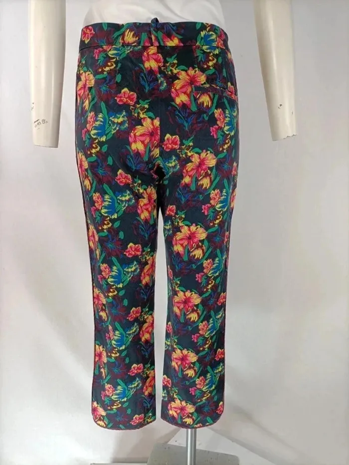 Pantalon fleuri Armand Ventilo taille 38 en coton et soie A211 - photo numéro 3