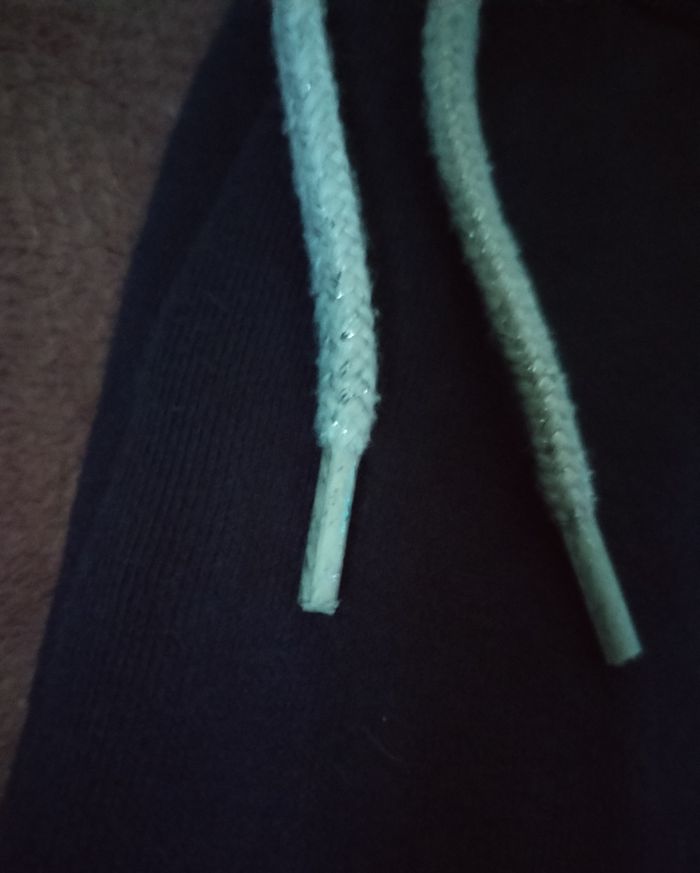 Jooging bleu marine cordons gris pailleté 60% coton - photo numéro 5