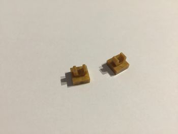 Lot x2 Carreau modifié 1x1 avec clip en O ouvert 15712 perle d'or pièce détachée Lego #A49