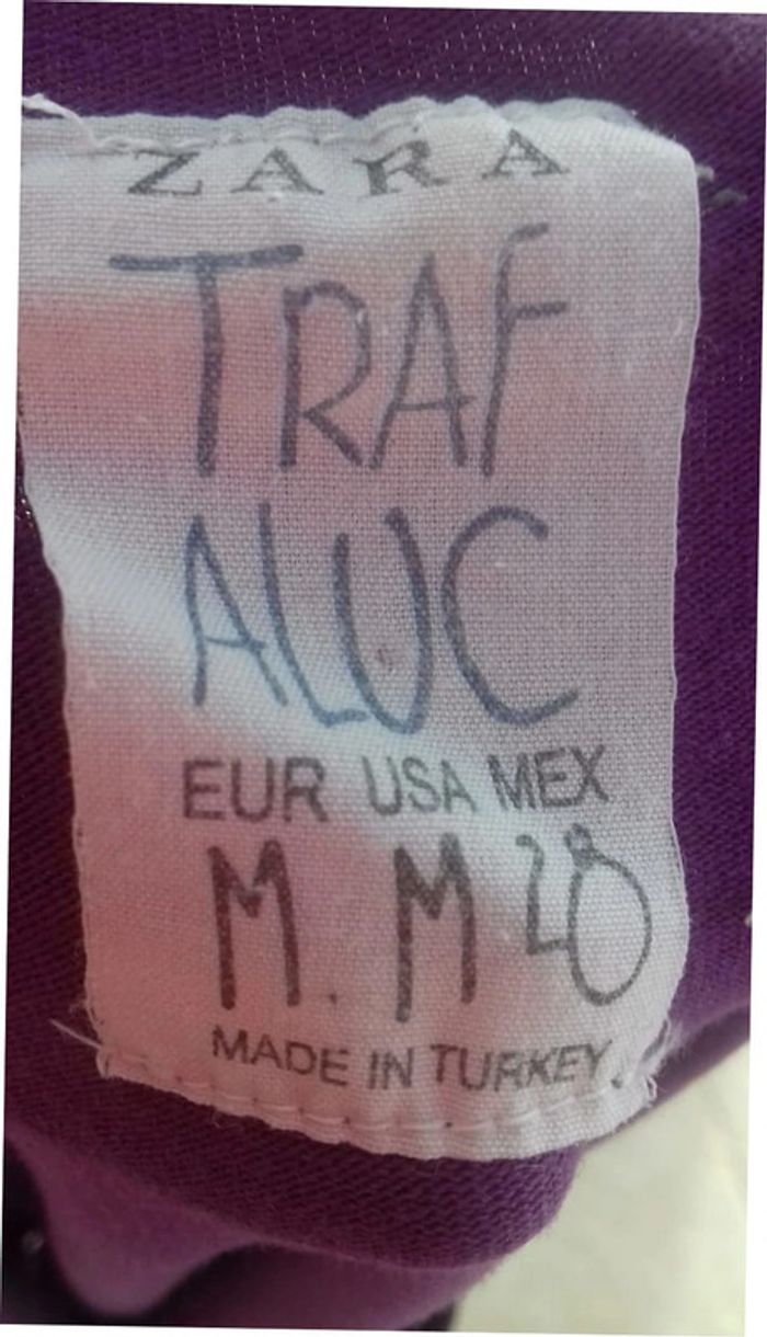 Tee shirt coton violet zara 38 - photo numéro 2