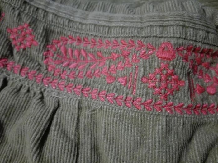 Sarouel bébé fille 6 mois DPAM marron velours broderie bohème chic hippie neuf - photo numéro 2