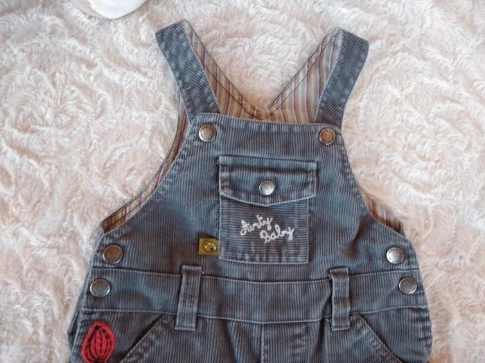 Ensemble (salopette velours+chemise) Garçon 18 mois Arty Baby Dpam - photo numéro 4
