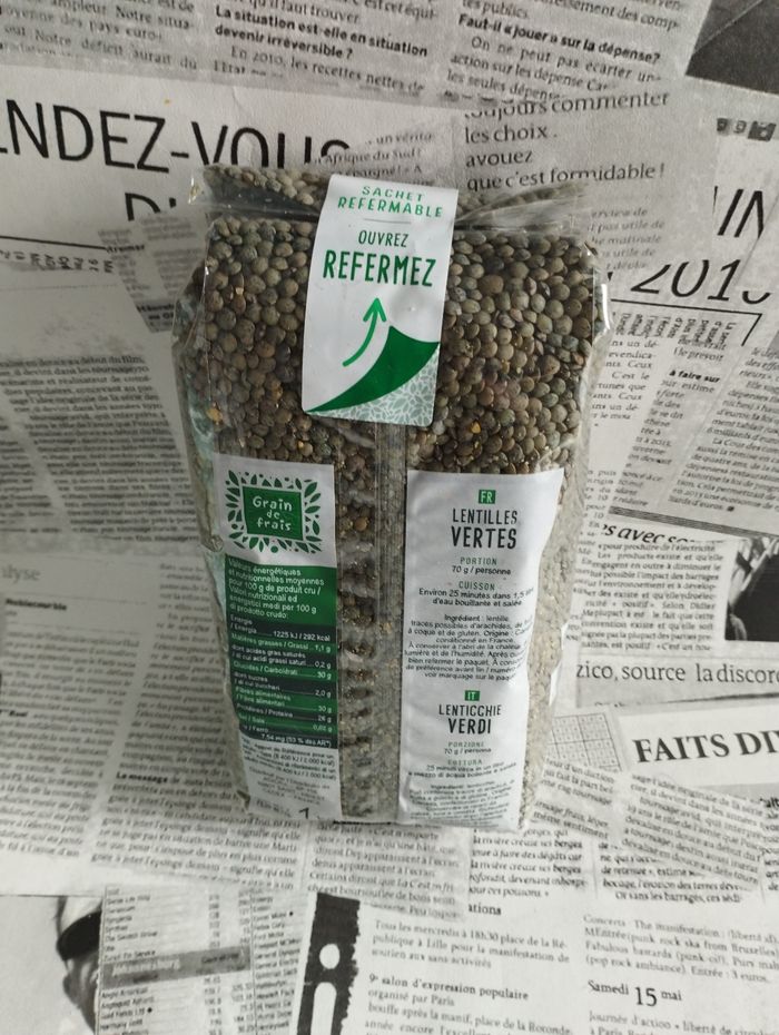 Lentilles vertes 1kg grain de frais bio - photo numéro 2