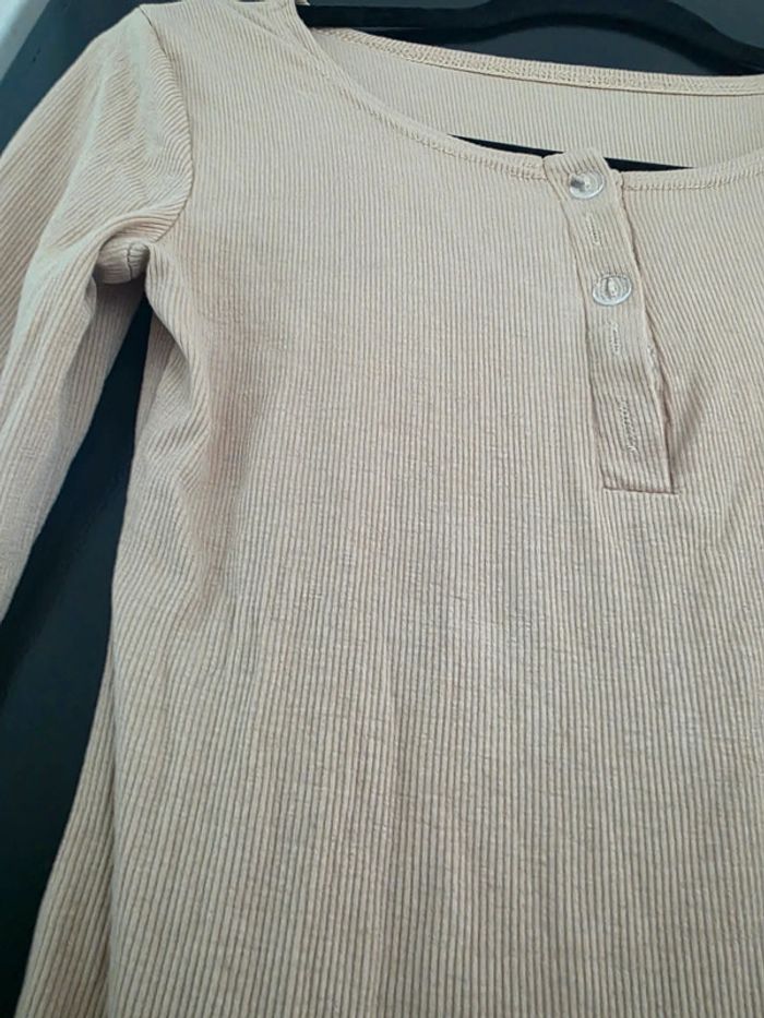 Haut manche longue femme shein beige - photo numéro 2
