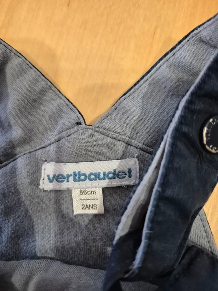 Salopette short bébé 24 mois bleu marine - photo numéro 2