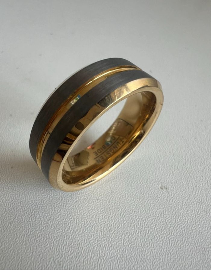 Bague en tungstène homme doré or jaune argenté gris bijoux argent homme doré or 17.8g - photo numéro 5