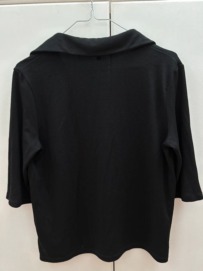Blouse t-shirt Elisa viscose Carol noir - manches 3/4 taille xs - photo numéro 5