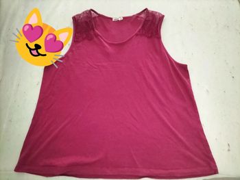 Débardeur bordeaux dentelle aux épaules Gémo XXL