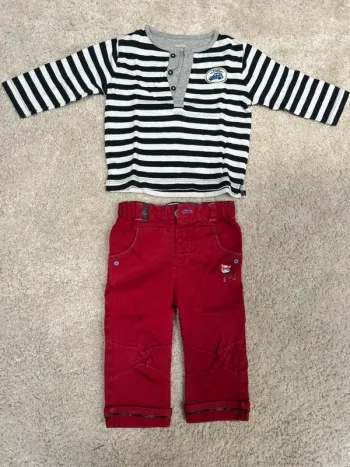 Lot demie-saison bébé garçon - ensemble pantalon et haut à manches longues - 12 mois