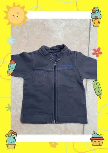 Gilet zippé gris foncé Sucre d'Orge 3 mois