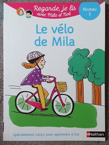 Livre "Le Vélo de Mila" - Regarde, je lis avec Mila et Noé (CP Niveau 1) / Nathan