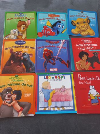 Lot 9 livres histoire du soir roi lion spiderman Leo popi lapin blanc