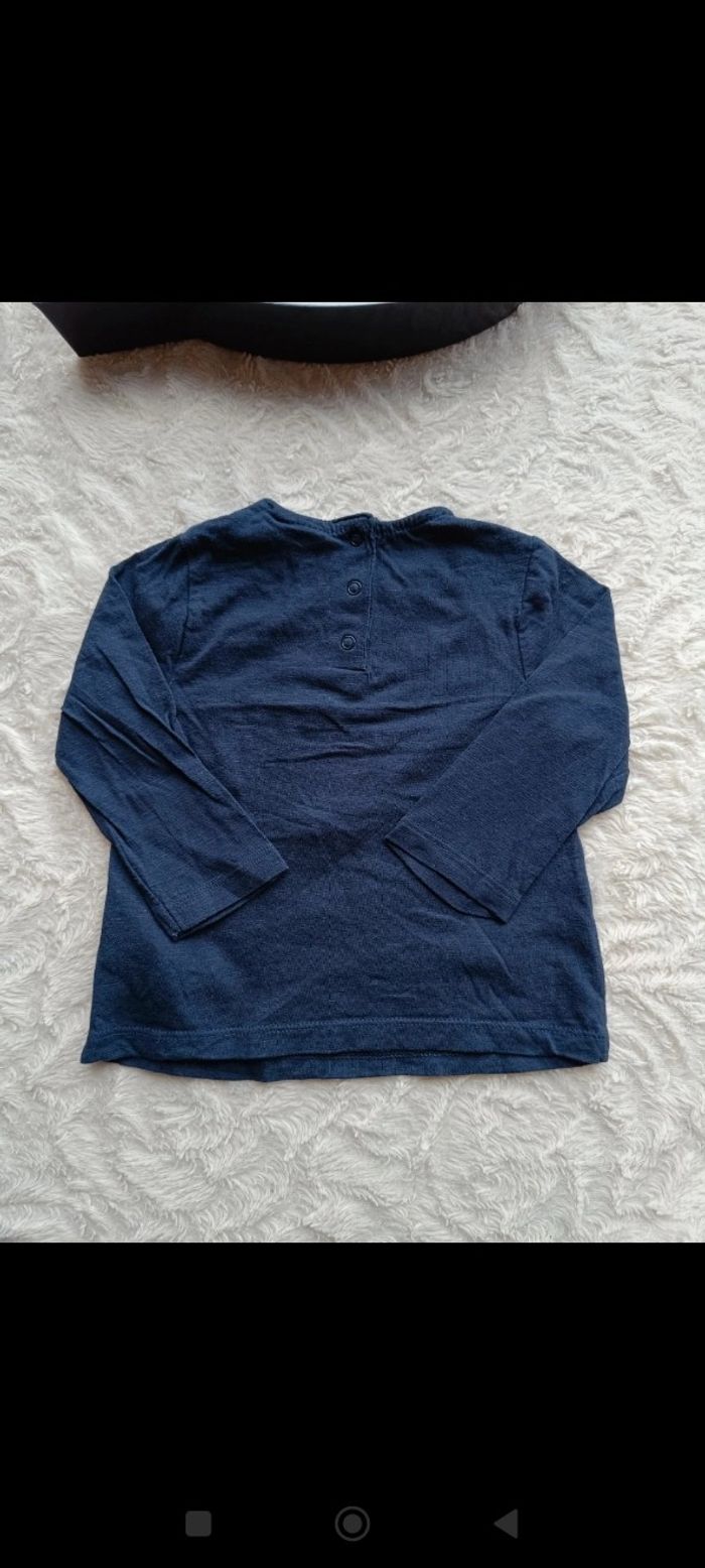 Tee shirt chemise manches longues Fille 12 mois pingouin Noël avalanche d'étoiles Tao 100% coton - photo numéro 8