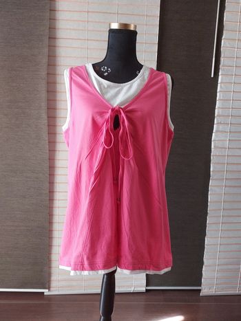 Débardeur rose et blanc