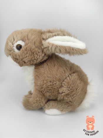 Peluche Lapin Beige Blanc Nounours