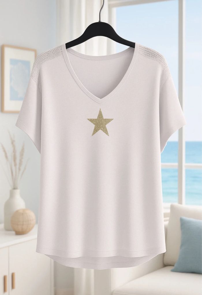 T-shirt à manches chauve souris mauve - Taille L