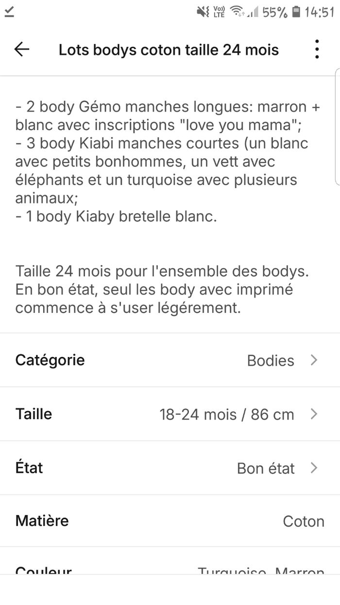 Lots bodys mixtes 24 mois Kiabi et Gémo - photo numéro 2