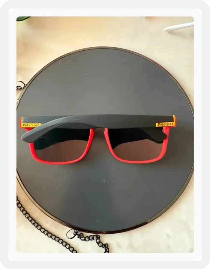 Lunette de soleil sport rouge - photo numéro 2