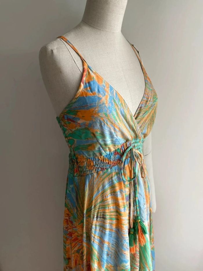 Robe d'été soie motif feuillage – M - photo numéro 3