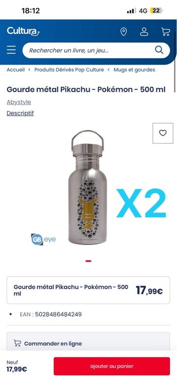 Gourde isotherme pikachu