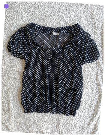 Haut à pois noir dentelle transparent sexy mignon old school vintage rétro – Jacqueline Riu