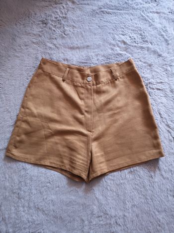 Short taille haute vintage velour moutarde