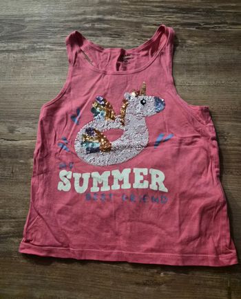 Débardeur sequins licorne