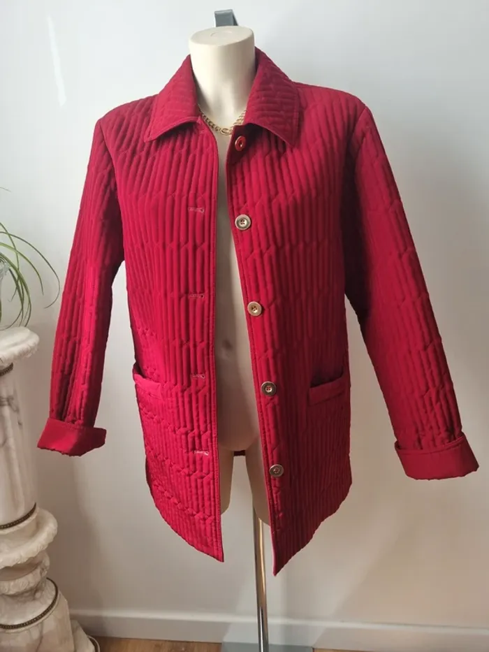 Veste rouge matelassé vintage - photo numéro 13
