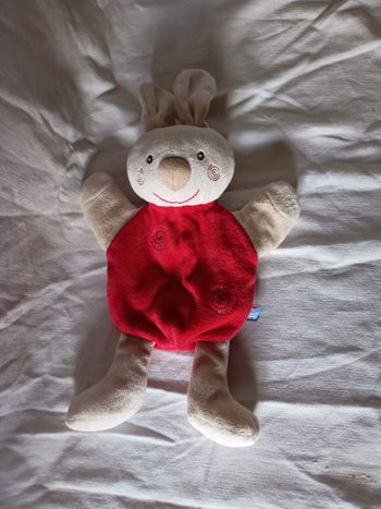 Doudou lapin marionnette sucre d'orge 30 cm