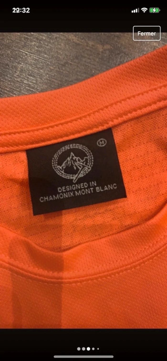 Tee-shirt Orange bi-matière - photo numéro 3
