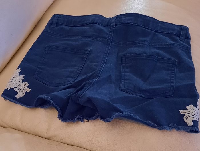 Short en jeans avec dentelle - photo numéro 2