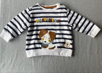 Pull bébé 6 mois rayé “Happiness” – Mes Petits Cailloux