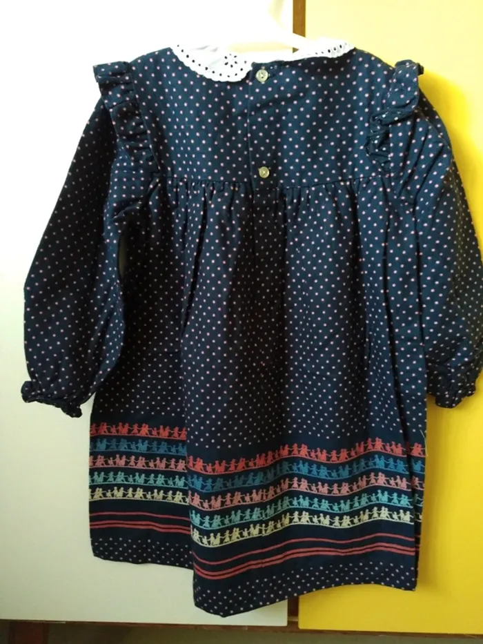 Robe dress vintage retro automne hiver marine rentrée - photo numéro 2