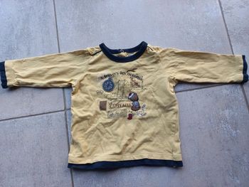 Tee-shirt manches longues jaune clair 12 mois Sergent major