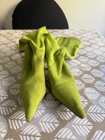 vero cuoio bottes hautes vert