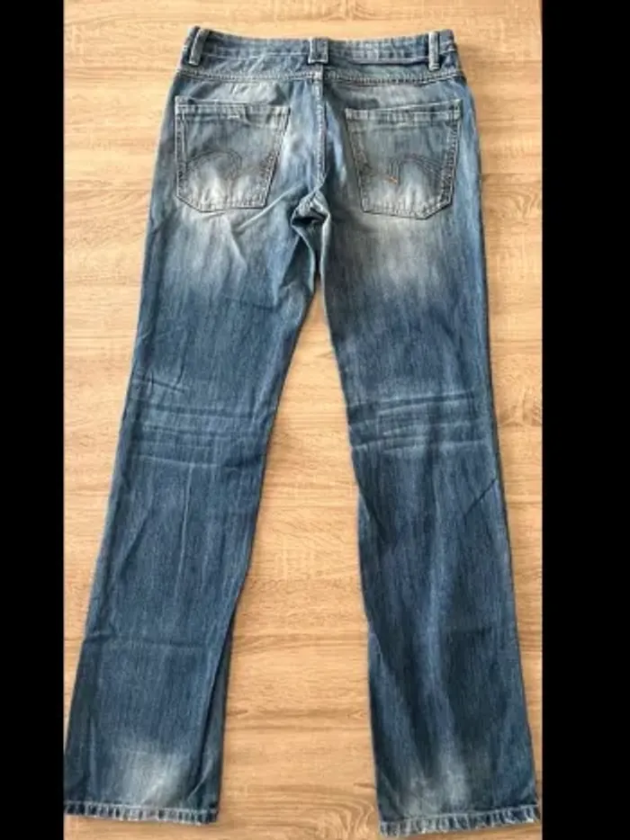 Jean Jules Homme Vintage 28/34 coupe droite bleu brut - photo numéro 2