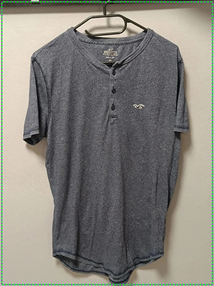 T-shirt Henley Hollister gris