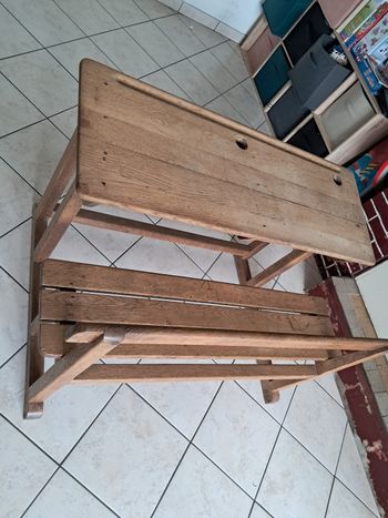 Bureau 2 places en bois, école