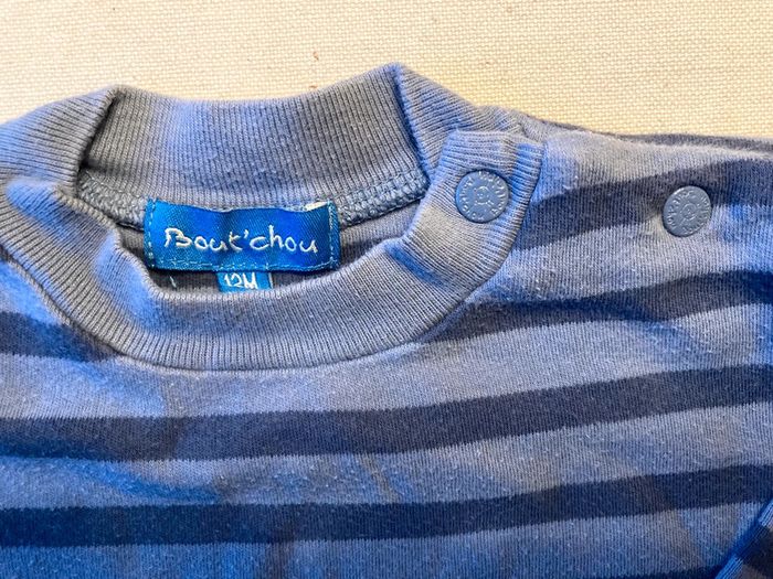 Lot 2 Teeshirt rayé / marinière 12 mois Petit Bateau Bout’chou - photo numéro 3