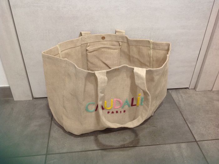 Sac cabas beige en jute et coton Caudalie - photo numéro 5