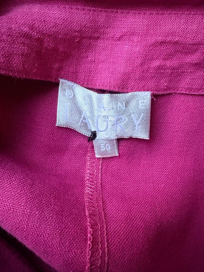 Chemisier en lin rose – Diane Laury – Taille 50 - photo numéro 5